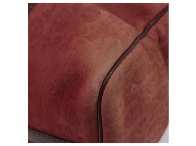 Borsa Boston Christian Dior Trotter Canvas Scamosciato Rosso Oro Autentica 185105 - vista 15