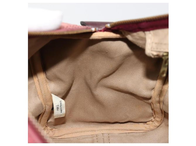 Borsa Boston Christian Dior Trotter Canvas Scamosciato Rosso Oro Autentica 185105 - vista 18