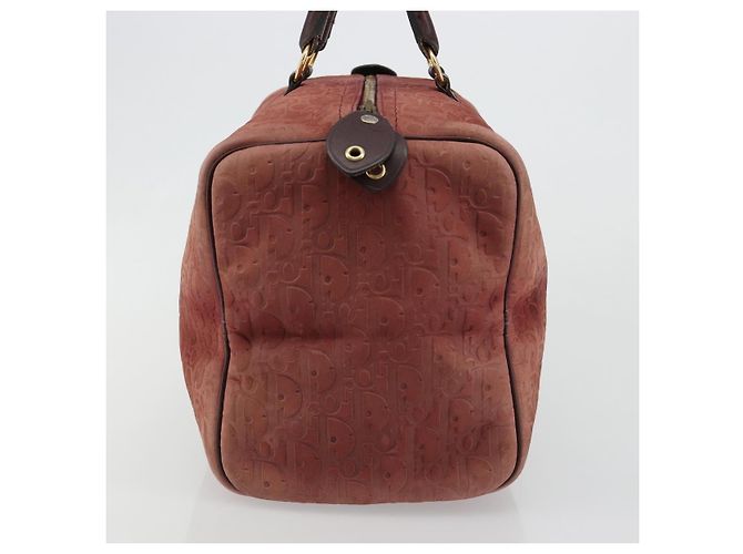 Borsa Boston Christian Dior Trotter Canvas Scamosciato Rosso Oro Autentica 185105 - vista 3