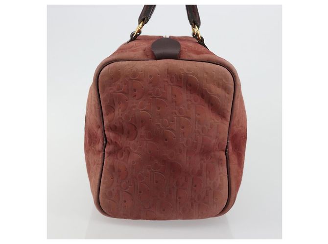 Borsa Boston Christian Dior Trotter Canvas Scamosciato Rosso Oro Autentica 185105 - vista 4