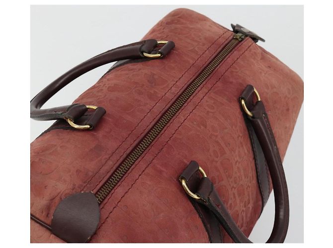 Borsa Boston Christian Dior Trotter Canvas Scamosciato Rosso Oro Autentica 185105 - vista 6