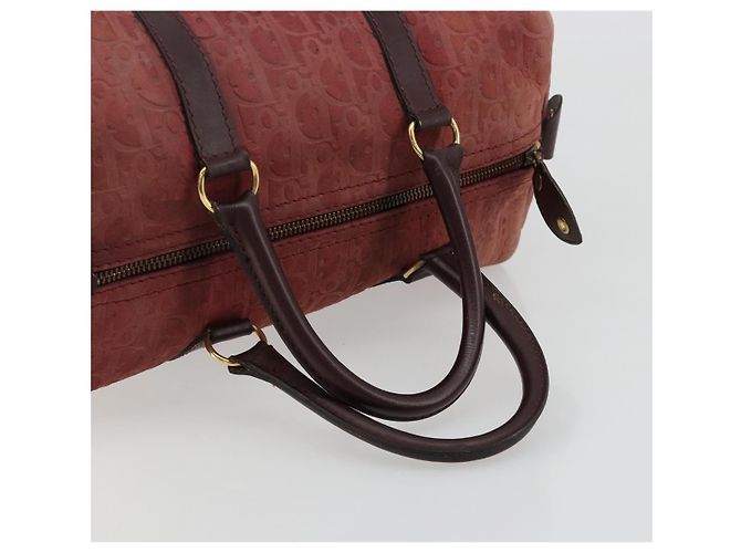 Borsa Boston Christian Dior Trotter Canvas Scamosciato Rosso Oro Autentica 185105 - vista 7