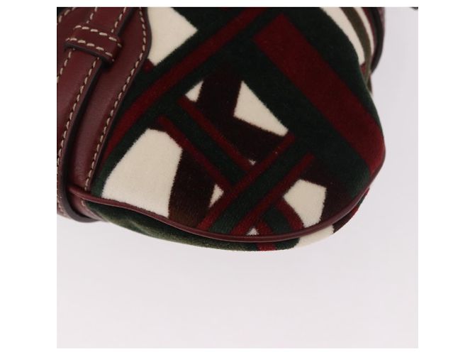 Bolso de Hombro GUCCI Jackie Terciopelo Verde Oro 163804 Auth 185371SM Dorado - vista 14