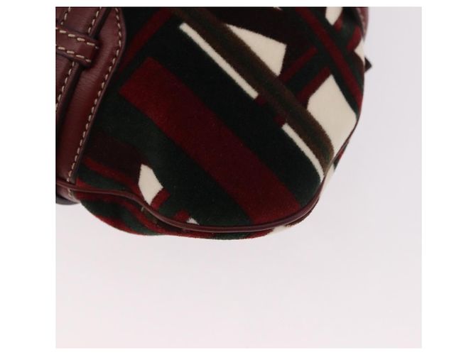 Bolso de Hombro GUCCI Jackie Terciopelo Verde Oro 163804 Auth 185371SM Dorado - vista 16