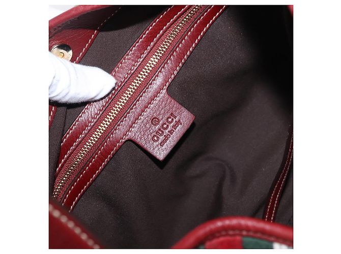 Bolso de Hombro GUCCI Jackie Terciopelo Verde Oro 163804 Auth 185371SM Dorado - vista 19