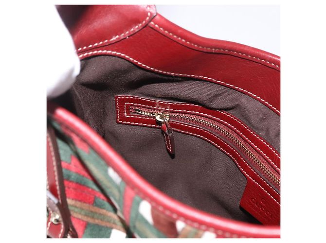 Bolso de Hombro GUCCI Jackie Terciopelo Verde Oro 163804 Auth 185371SM Dorado - vista 22
