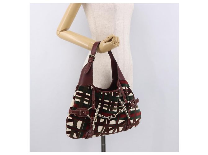 Bolso de Hombro GUCCI Jackie Terciopelo Verde Oro 163804 Auth 185371SM Dorado - vista 24