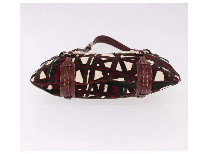 Bolso de Hombro GUCCI Jackie Terciopelo Verde Oro 163804 Auth 185371SM Dorado - vista 5