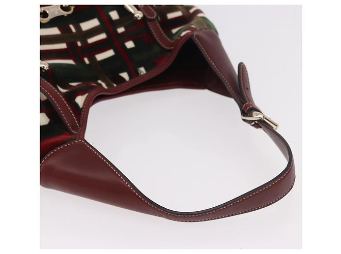 Bolso de Hombro GUCCI Jackie Terciopelo Verde Oro 163804 Auth 185371SM Dorado - vista 7