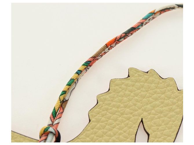 Hermès HERMES Petit H Pferd Anhänger Leder Orange Authentisch 184264M - Ansicht 14