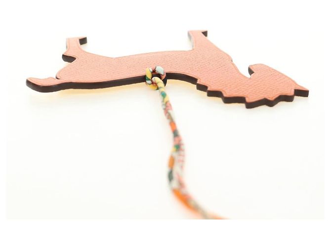 Hermès HERMES Petit H Pferd Anhänger Leder Orange Authentisch 184264M - Ansicht 17