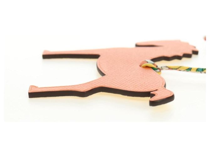 Hermès HERMES Petit H Pferd Anhänger Leder Orange Authentisch 184264M - Ansicht 20