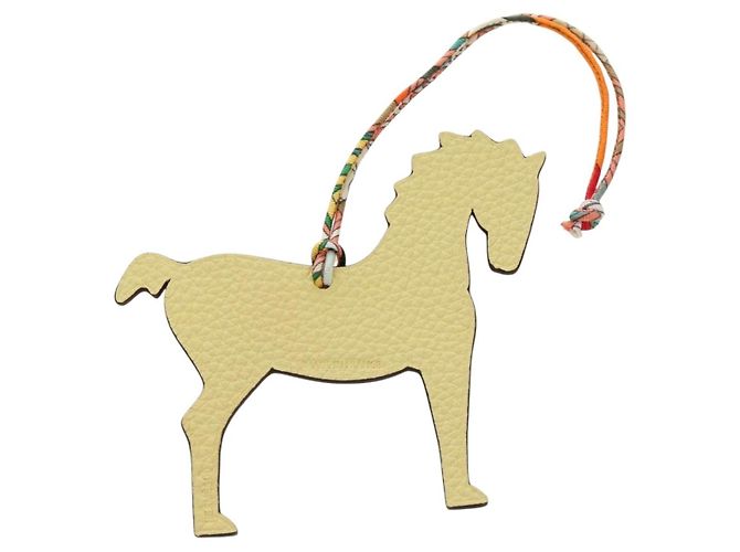 Hermès HERMES Petit H Pferd Anhänger Leder Orange Authentisch 184264M - Ansicht 7