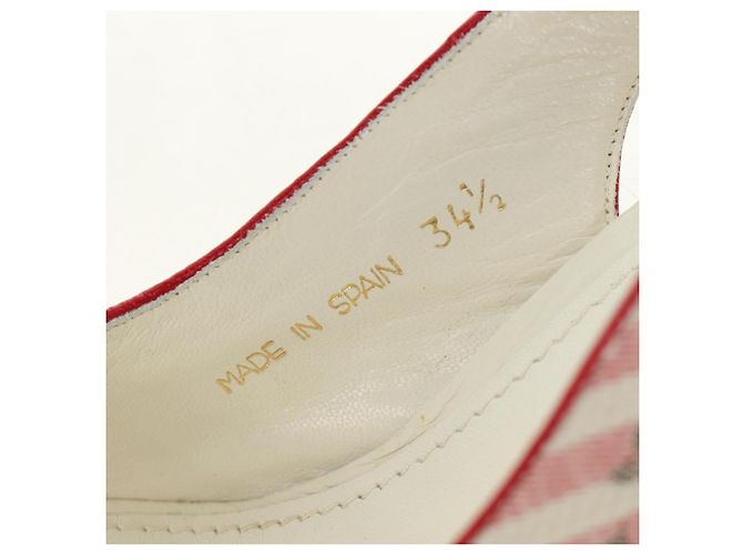 Sandali con zeppa LOUIS VUITTON Monogram Mini Anemone Red Rouge LV Auth 184389M Rosso - vista 10