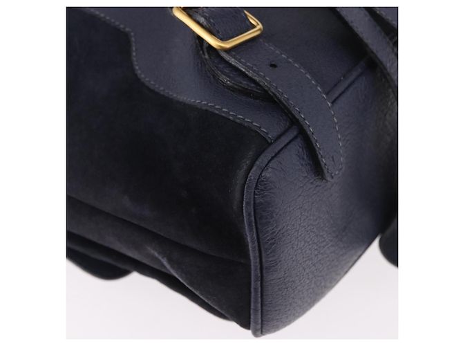 Zaino GUCCI Bamboo in scamosciato blu navy e oro 003 2058 0016 Auth ki6672A D'oro - vista 18