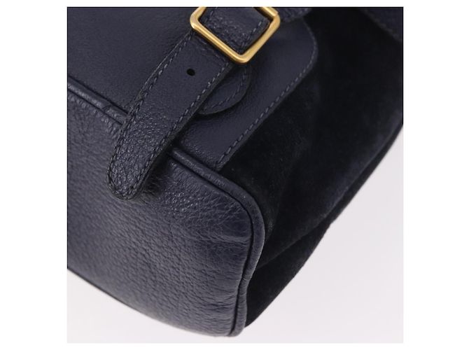 Zaino GUCCI Bamboo in scamosciato blu navy e oro 003 2058 0016 Auth ki6672A D'oro - vista 19
