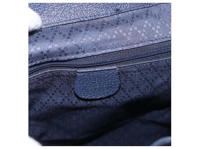 Zaino GUCCI Bamboo in scamosciato blu navy e oro 003 2058 0016 Auth ki6672A D'oro - vista 23