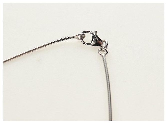 Hermès Collana HERMES Cage De H H Cube in metallo Argento Autentica 183125V - vista 6