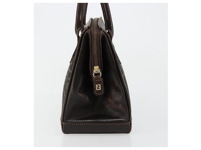 Borsa a mano FENDI Zucca Canvas 2way Nero Marrone Oro Auth 184637 D'oro - vista 4