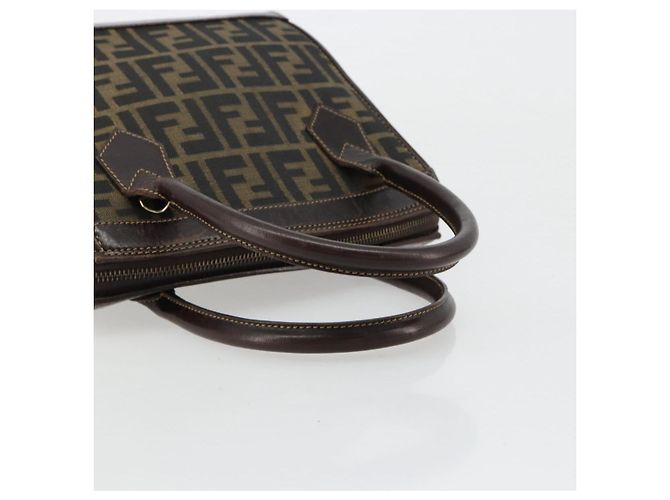 Borsa a mano FENDI Zucca Canvas 2way Nero Marrone Oro Auth 184637 D'oro - vista 7