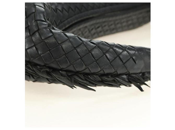 Bottega Veneta Borsa Hobo BOTTEGAVENETA INTRECCIATO in pelle nera e oro 115654 Auth 185094SAM - vista 14