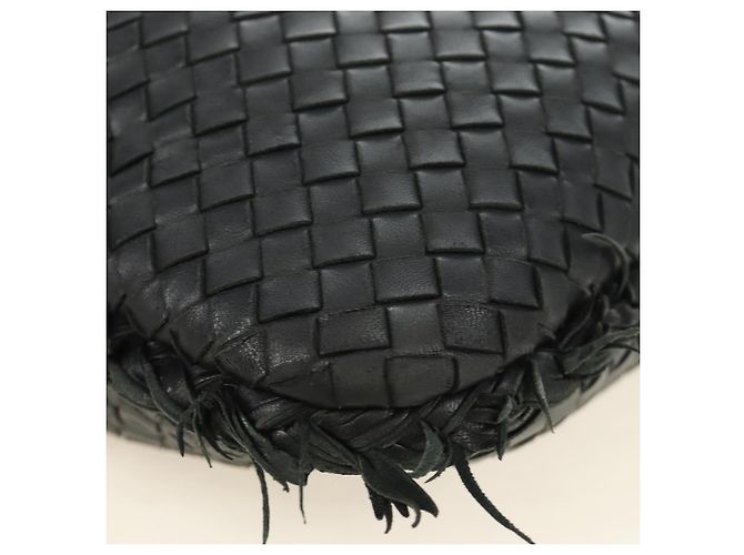 Bottega Veneta Borsa Hobo BOTTEGAVENETA INTRECCIATO in pelle nera e oro 115654 Auth 185094SAM - vista 16