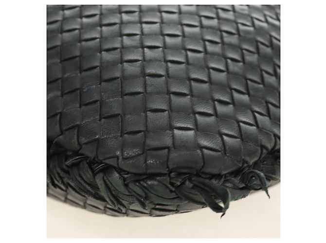 Bottega Veneta Borsa Hobo BOTTEGAVENETA INTRECCIATO in pelle nera e oro 115654 Auth 185094SAM - vista 17