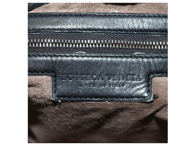 Bottega Veneta Borsa Hobo BOTTEGAVENETA INTRECCIATO in pelle nera e oro 115654 Auth 185094SAM - vista 21