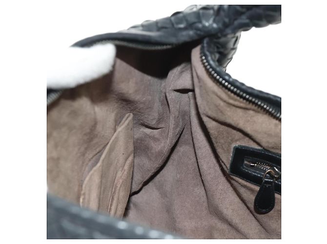 Bottega Veneta Borsa Hobo BOTTEGAVENETA INTRECCIATO in pelle nera e oro 115654 Auth 185094SAM - vista 23