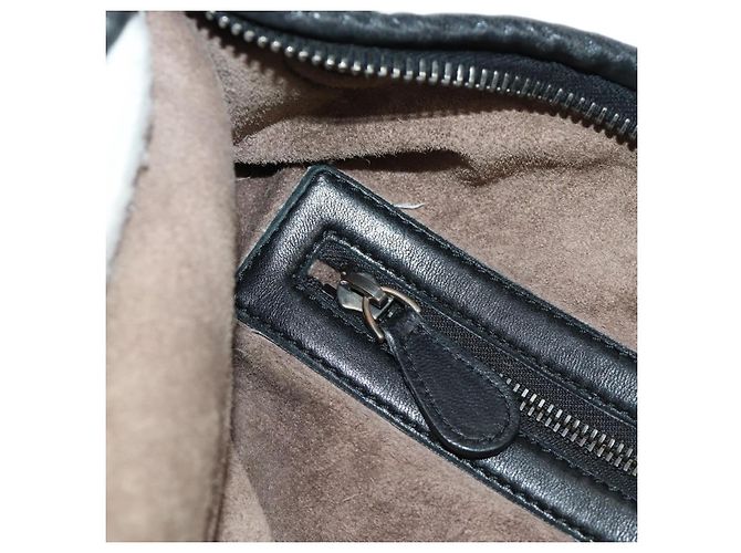 Bottega Veneta Borsa Hobo BOTTEGAVENETA INTRECCIATO in pelle nera e oro 115654 Auth 185094SAM - vista 24