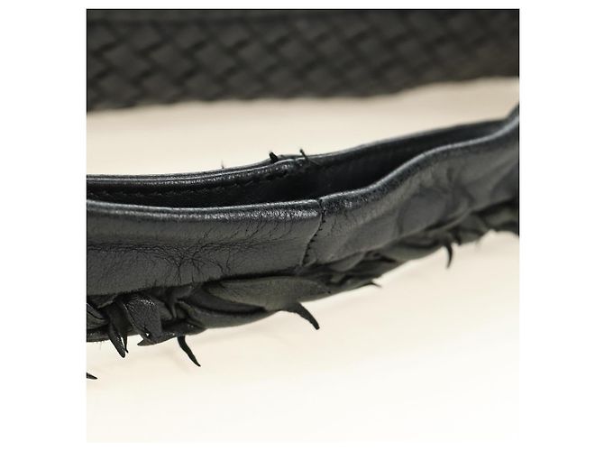 Bottega Veneta Borsa Hobo BOTTEGAVENETA INTRECCIATO in pelle nera e oro 115654 Auth 185094SAM - vista 9