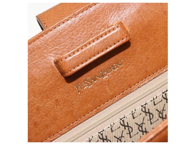 Borsa Tote SAINT LAURENT in pelle marrone Auth bs35578 - vista 11