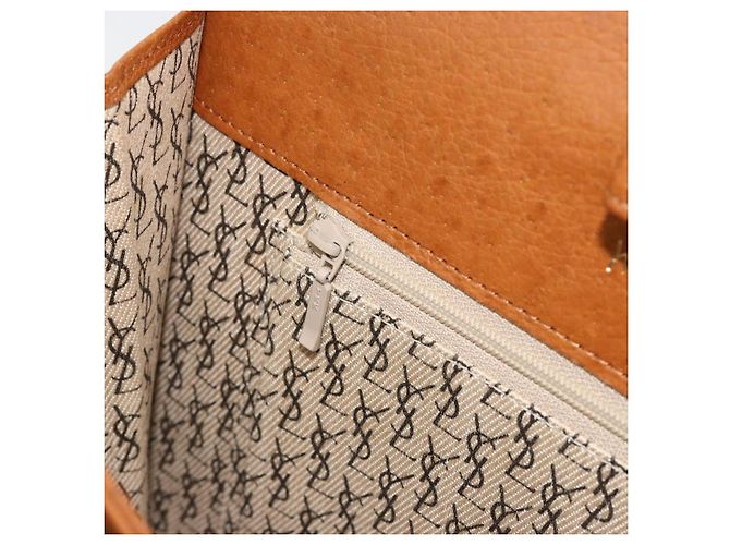 Borsa Tote SAINT LAURENT in pelle marrone Auth bs35578 - vista 21