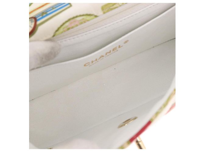 CHANEL Cuba Collection Matelasse 20 Chain Bag Satin White Gold CC Auth 185394SM Bianco D'oro - vista 11
