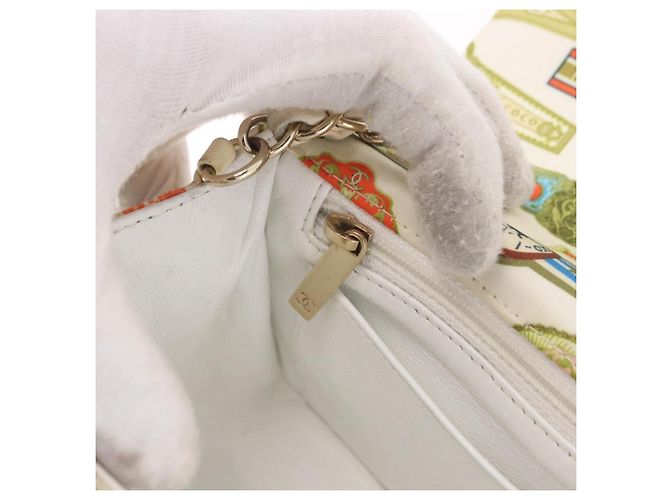 CHANEL Cuba Collection Matelasse 20 Chain Bag Satin White Gold CC Auth 185394SM Bianco D'oro - vista 23