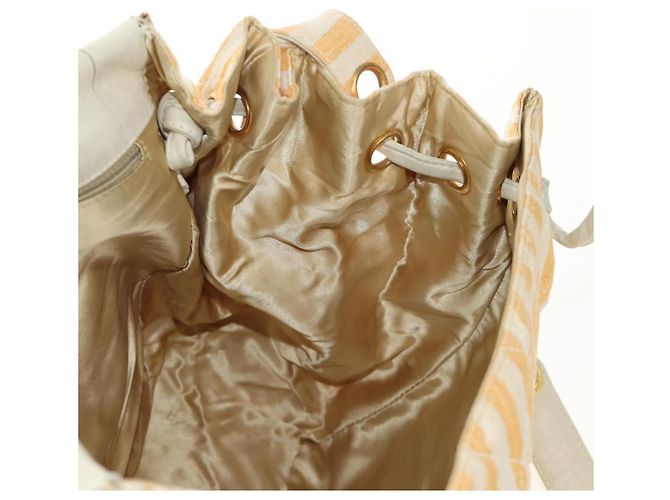 CHANEL Matelasse Chain Shoulder Bag Canvas Beige Gold CC Auth BA13294M D'oro - vista 27