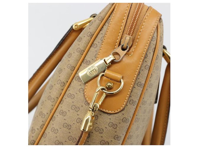 Borsa GUCCI Micro GG Supreme in PVC 2way Beige Oro Auth 184496 D'oro - vista 10