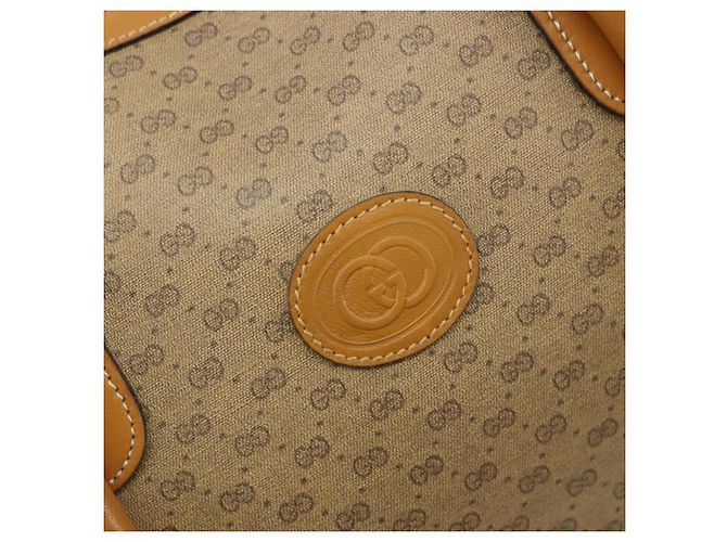 Borsa GUCCI Micro GG Supreme in PVC 2way Beige Oro Auth 184496 D'oro - vista 19