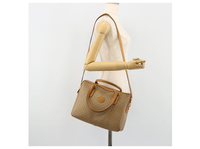 Borsa GUCCI Micro GG Supreme in PVC 2way Beige Oro Auth 184496 D'oro - vista 25