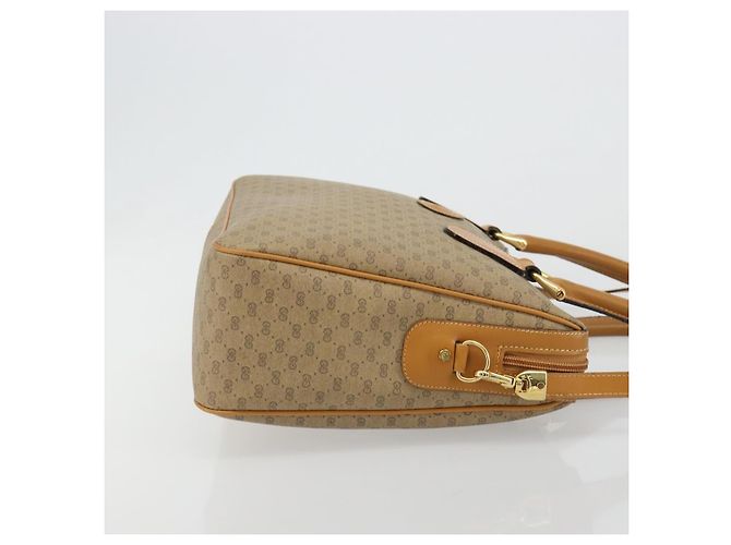 Borsa GUCCI Micro GG Supreme in PVC 2way Beige Oro Auth 184496 D'oro - vista 3