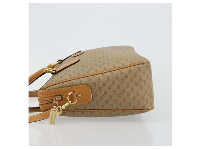 Borsa GUCCI Micro GG Supreme in PVC 2way Beige Oro Auth 184496 D'oro - vista 4