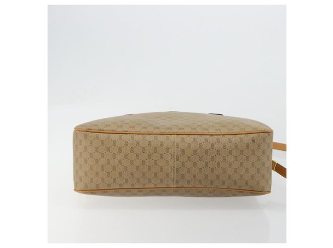 Borsa GUCCI Micro GG Supreme in PVC 2way Beige Oro Auth 184496 D'oro - vista 5