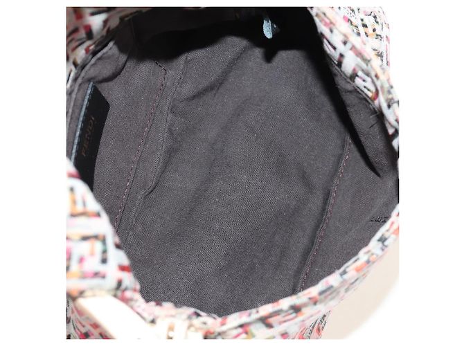 Borsa a tracolla FENDI Zucchino Canvas Mamma Baguette Rosa Oro Auth 165298SAV - vista 10