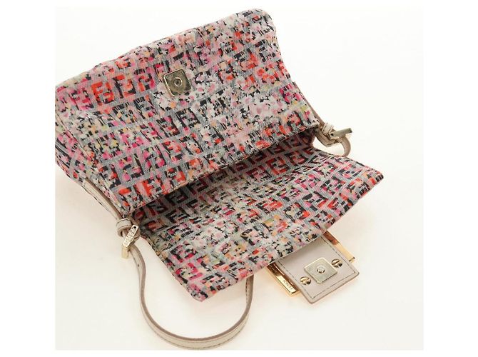 Borsa a tracolla FENDI Zucchino Canvas Mamma Baguette Rosa Oro Auth 165298SAV - vista 20