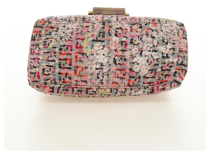 Borsa a tracolla FENDI Zucchino Canvas Mamma Baguette Rosa Oro Auth 165298SAV - vista 5
