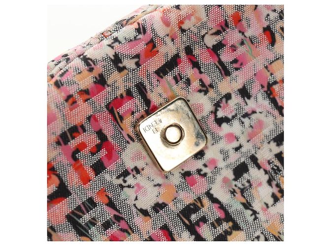 Borsa a tracolla FENDI Zucchino Canvas Mamma Baguette Rosa Oro Auth 165298SAV - vista 9