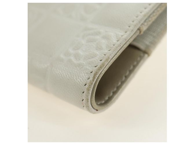CHANEL icon Chain Shoulder Pouch Lamb Skin White Silver CC Auth 184233A Argento Bianco - vista 15
