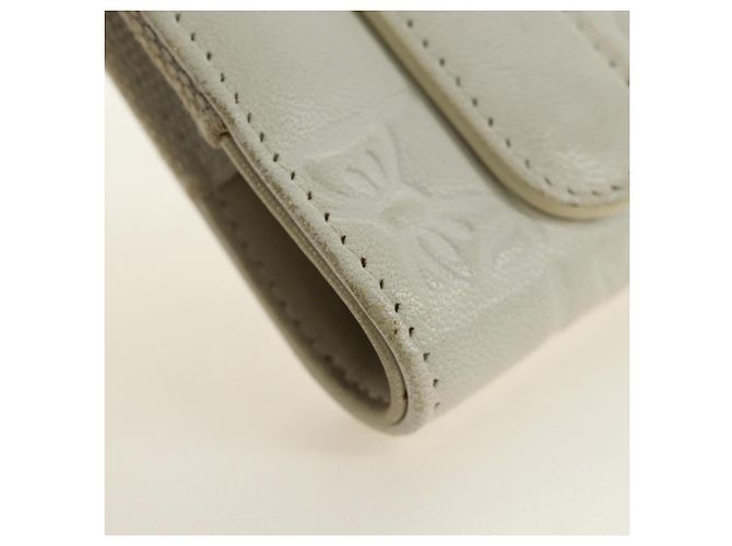 CHANEL icon Chain Shoulder Pouch Lamb Skin White Silver CC Auth 184233A Argento Bianco - vista 16