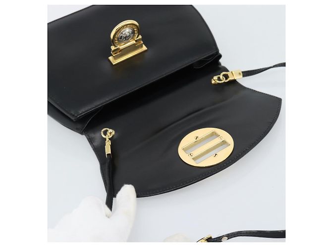 Borsa a Spalla Gianni Versace in Pelle Nera e Oro Auth BA13310A Nero D'oro - vista 10
