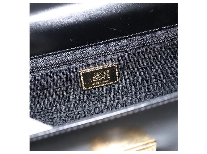 Borsa a Spalla Gianni Versace in Pelle Nera e Oro Auth BA13310A Nero D'oro - vista 11